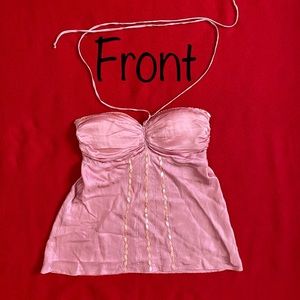 Pink Halter Blouse/Shirt with Beads